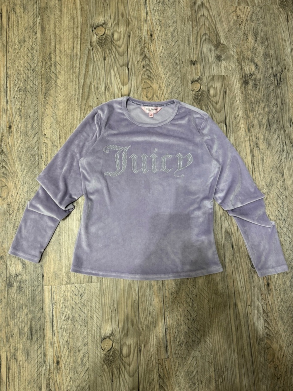 Juicy Couture Lavender Velour Rhinestone Logo Top